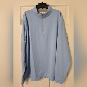Men's Peter Millar Light Blue Quarter-Zip Pullover